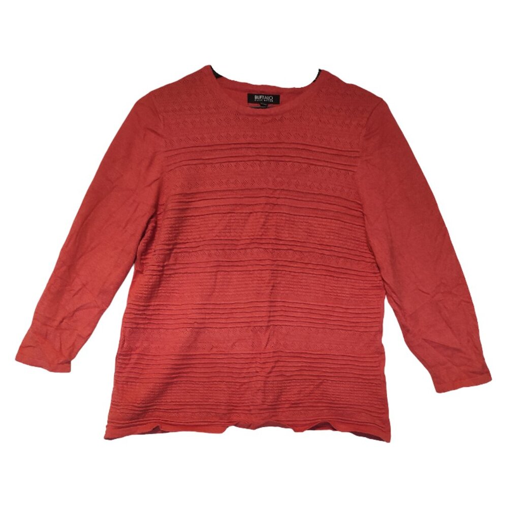 Buffalo David Bitton Women's Coral Lightweight Sweater with 3/4 Sleeves Size XL